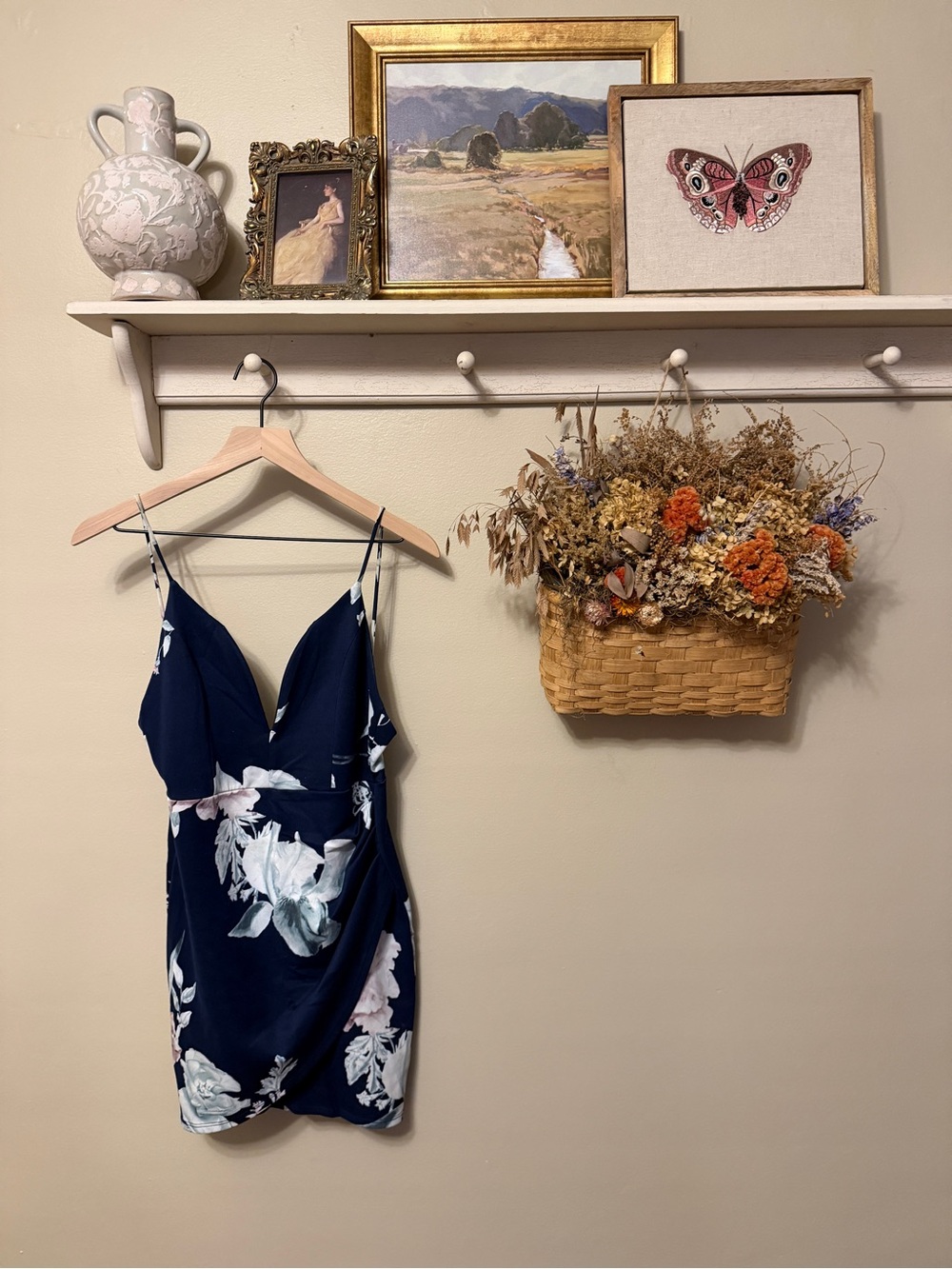 Windsor Navy Floral Backless Slip Dress